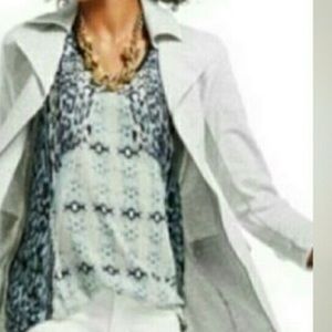 CAbi- Blue Melange Mix Print Tunic Tank: SM